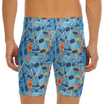 Skiing Equipment Pattern Print Men's Long Boxer Briefs