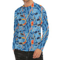 Skiing Equipment Pattern Print Men's Long Sleeve Rash Guard