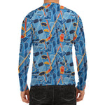 Skiing Equipment Pattern Print Men's Long Sleeve Rash Guard