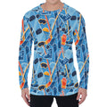 Skiing Equipment Pattern Print Men's Long Sleeve T-Shirt