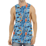 Skiing Equipment Pattern Print Men's Muscle Tank Top
