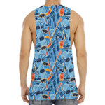 Skiing Equipment Pattern Print Men's Muscle Tank Top