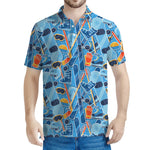 Skiing Equipment Pattern Print Men's Polo Shirt