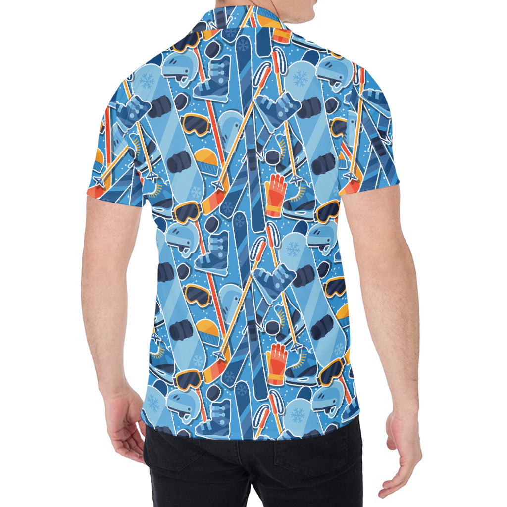 Skiing Equipment Pattern Print Men's Shirt
