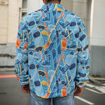 Skiing Equipment Pattern Print Men's Shirt Jacket