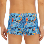 Skiing Equipment Pattern Print Men's Short Boxer Briefs