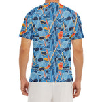 Skiing Equipment Pattern Print Men's Short Sleeve Rash Guard