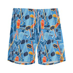 Skiing Equipment Pattern Print Men's Sports Shorts