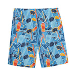 Skiing Equipment Pattern Print Men's Sports Shorts
