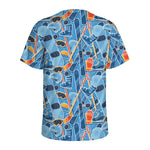 Skiing Equipment Pattern Print Men's Sports T-Shirt