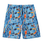 Skiing Equipment Pattern Print Men's Swim Trunks