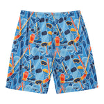 Skiing Equipment Pattern Print Men's Swim Trunks
