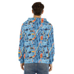 Skiing Equipment Pattern Print Men's Velvet Pullover Hoodie