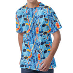 Skiing Equipment Pattern Print Men's Velvet T-Shirt