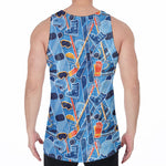 Skiing Equipment Pattern Print Men's Velvet Tank Top
