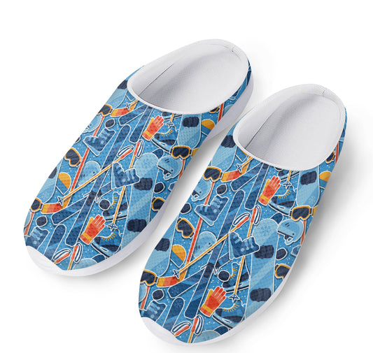 Skiing Equipment Pattern Print Mesh Casual Shoes