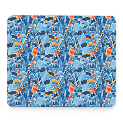Skiing Equipment Pattern Print Mouse Pad