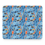 Skiing Equipment Pattern Print Mouse Pad