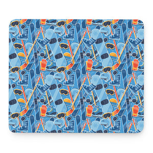 Skiing Equipment Pattern Print Mouse Pad