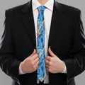 Skiing Equipment Pattern Print Necktie