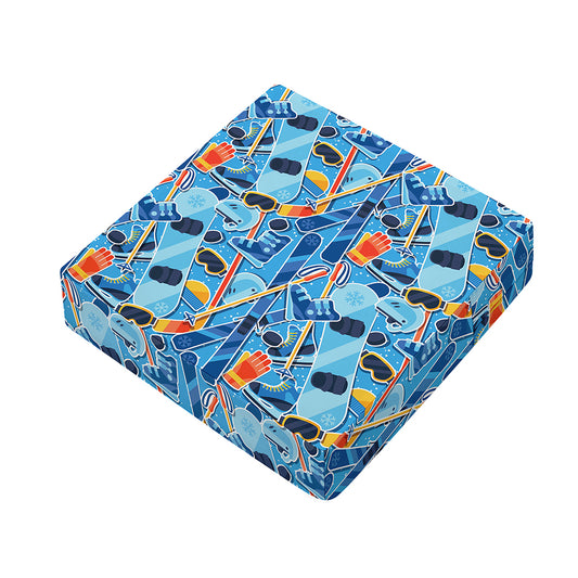 Skiing Equipment Pattern Print Outdoor Seat Cushion Cover