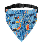 Skiing Equipment Pattern Print Over The Collar Dog Bandana