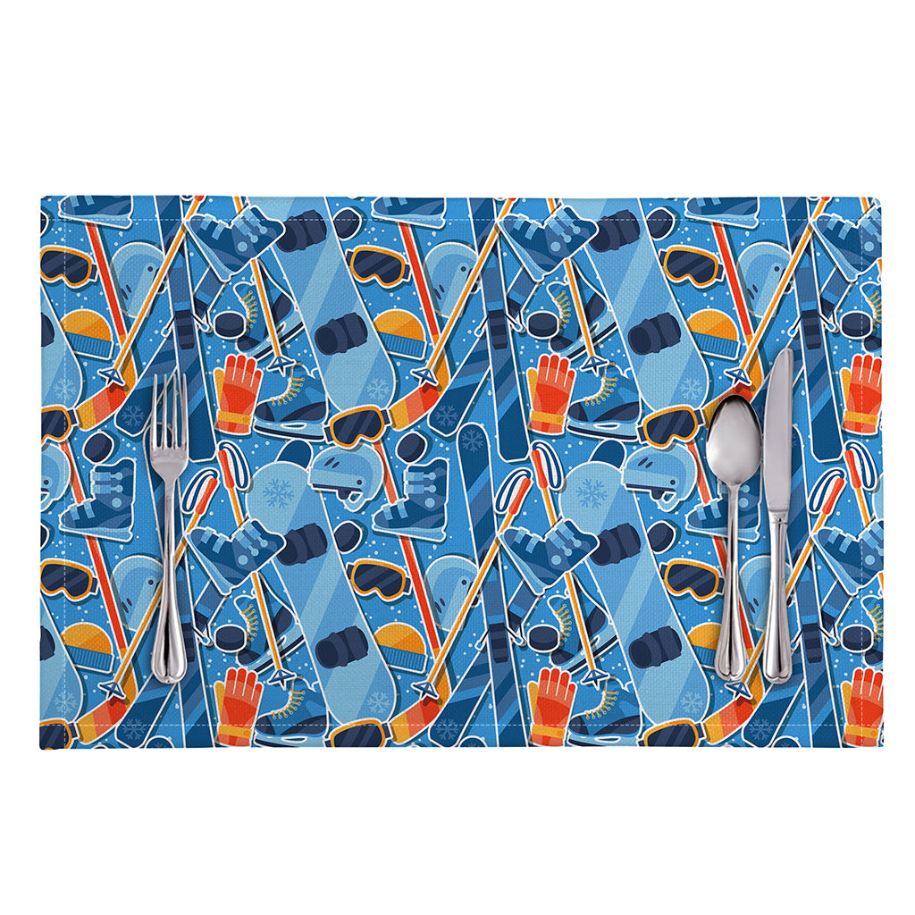 Skiing Equipment Pattern Print Placemat