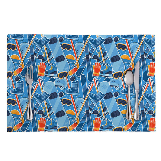 Skiing Equipment Pattern Print Placemat