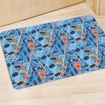 Skiing Equipment Pattern Print Polyester Doormat