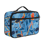 Skiing Equipment Pattern Print Portable Lunch Bag