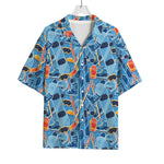 Skiing Equipment Pattern Print Rayon Hawaiian Shirt