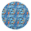 Skiing Equipment Pattern Print Round Blanket
