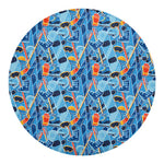 Skiing Equipment Pattern Print Round Blanket