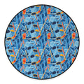 Skiing Equipment Pattern Print Round Floor Mat