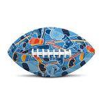 Skiing Equipment Pattern Print Rugby Ball