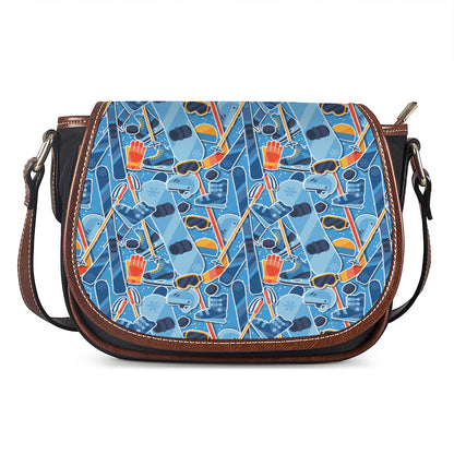 Skiing Equipment Pattern Print Saddle Bag
