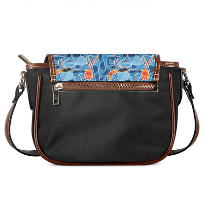 Skiing Equipment Pattern Print Saddle Bag
