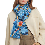 Skiing Equipment Pattern Print Scarf