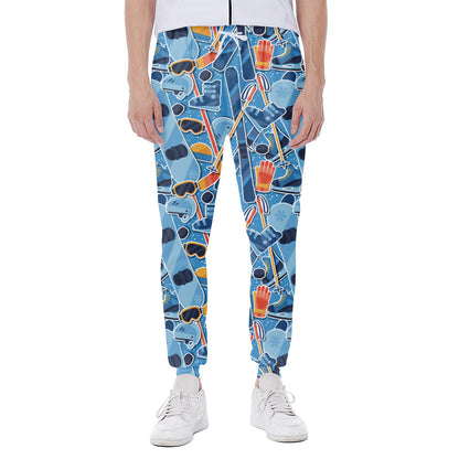 Skiing Equipment Pattern Print Scuba Joggers