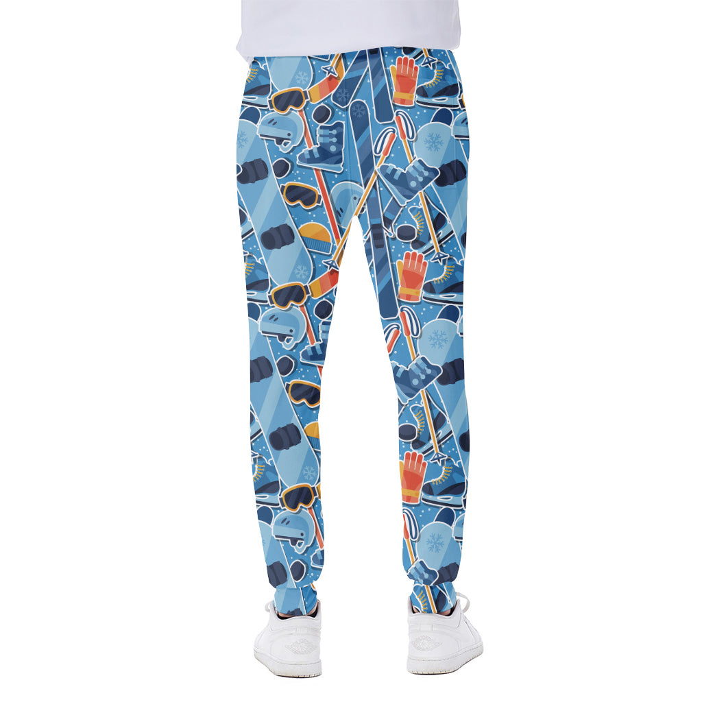 Skiing Equipment Pattern Print Scuba Joggers
