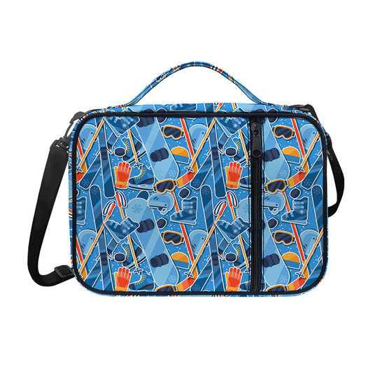 Skiing Equipment Pattern Print Shoulder Strap Bible Bag