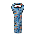 Skiing Equipment Pattern Print Single Neoprene Wine Tote