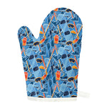Skiing Equipment Pattern Print Single Oven Mitt