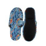 Skiing Equipment Pattern Print Slippers