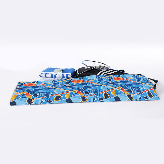 Skiing Equipment Pattern Print Sports Towel