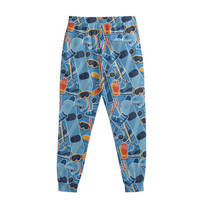 Skiing Equipment Pattern Print Sweatpants