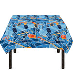 Skiing Equipment Pattern Print Tablecloth