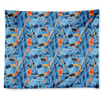 Skiing Equipment Pattern Print Tapestry