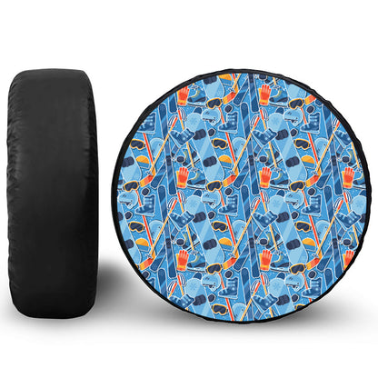 Skiing Equipment Pattern Print Tire Cover
