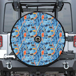 Skiing Equipment Pattern Print Tire Cover With Camera Hole